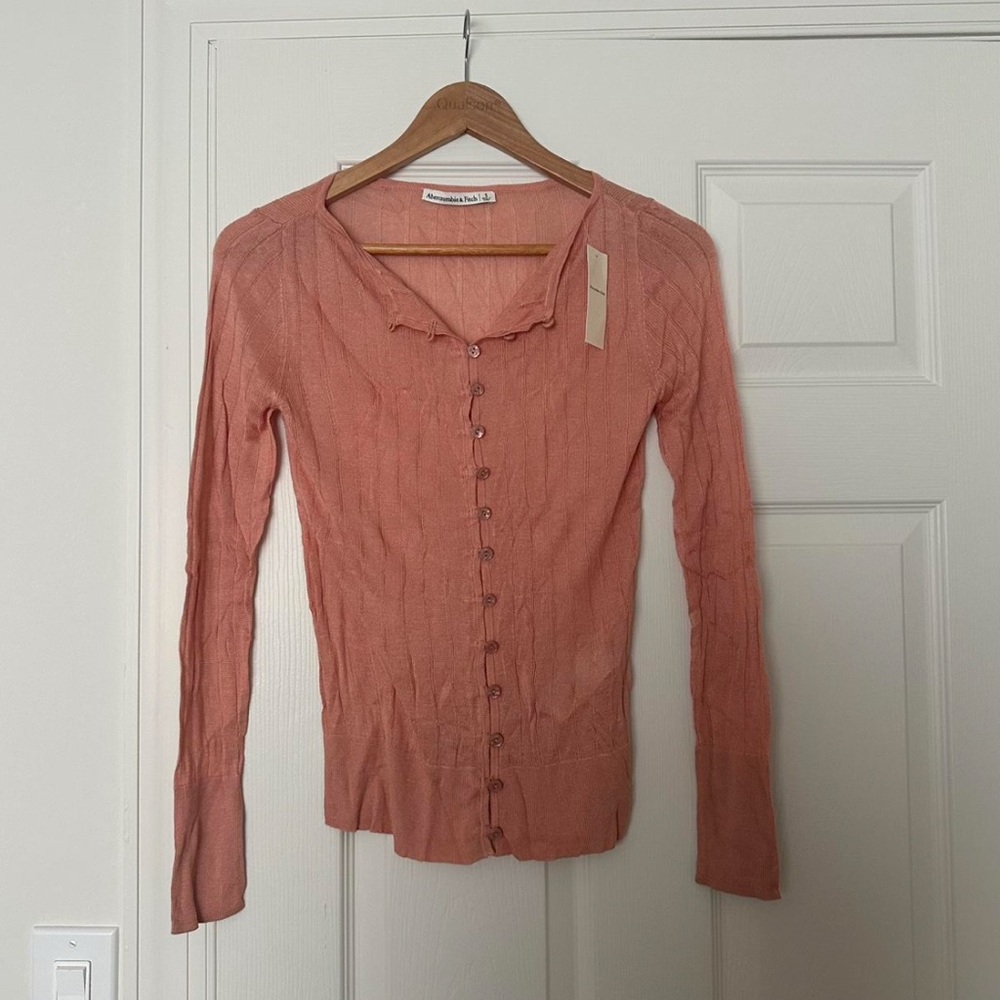 Abercrombie & Fitch Coral Button-Up Blouse